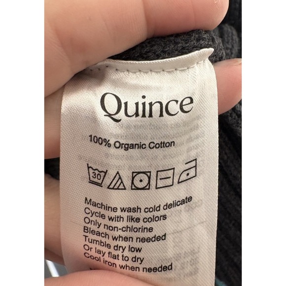 Quince 100% Organic Cotton Womens Boyfriend Crew Sweater Charcoal XL Slouchy - Picture 3 of 5